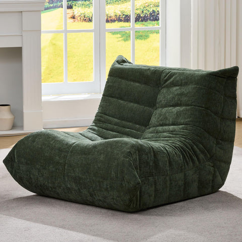 Hobestluk giant bean bag chair front view showing plush support for lounging