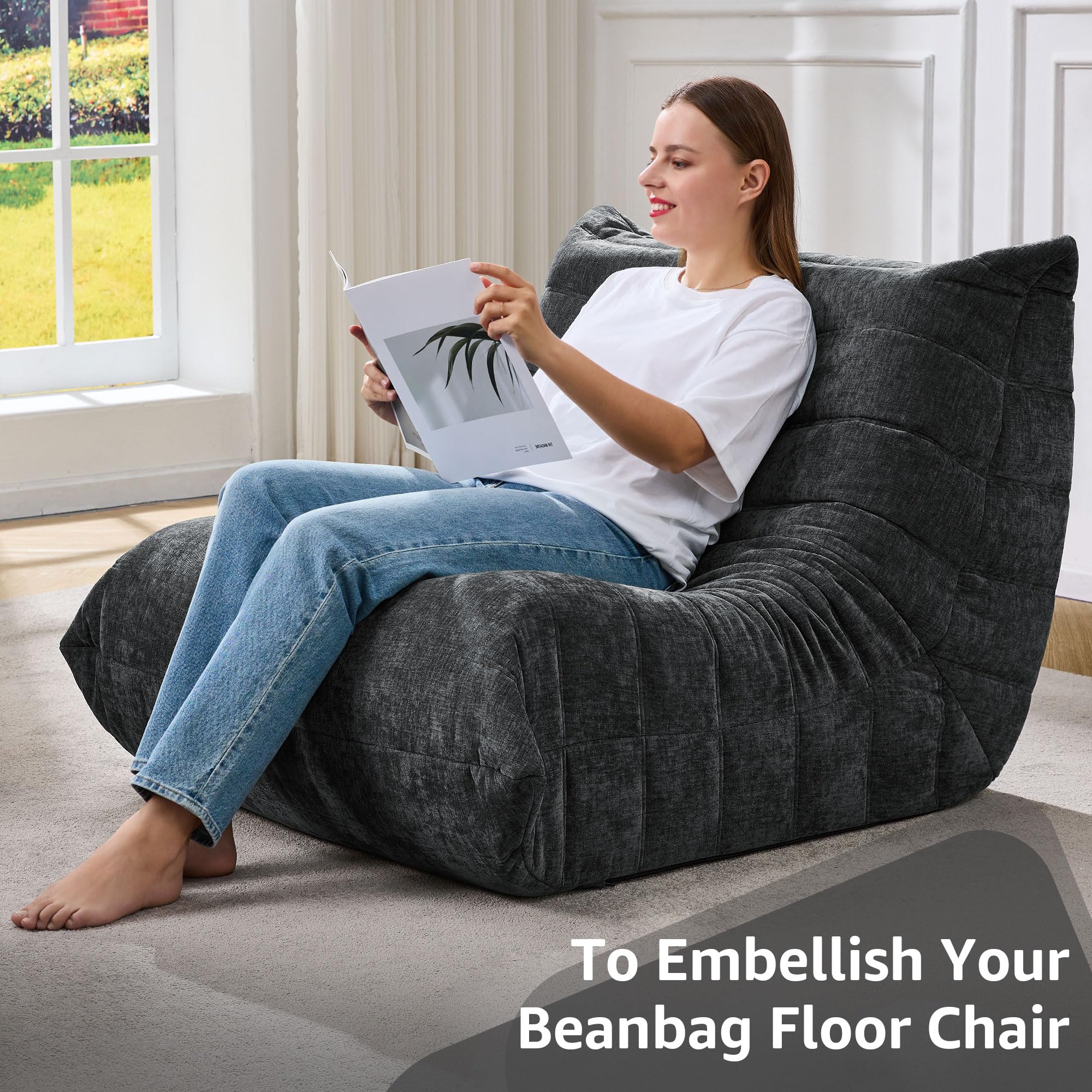 Hobestluk lightweight, flexible lounge chair ideal for living room, bedroom, or office.