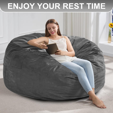 Hobestluk bean bag chair fits living room or bedroom setups.
