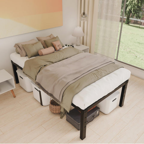 HOBINCHE twin bed frame with 6 legs provides strong support and stability.