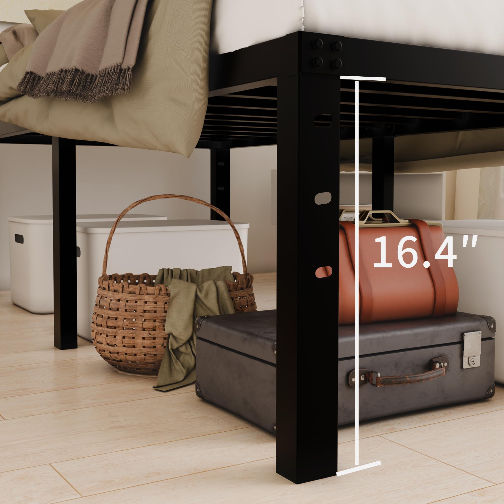 HOBINCHE black steel slats offer a sleek, modern look.