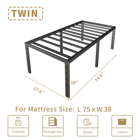 HOBINCHE bed frame uses rubber pads to reduce movement and noise.