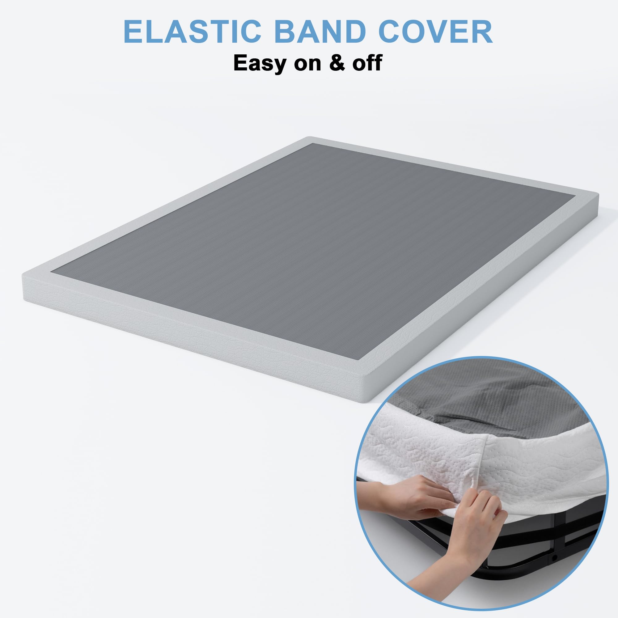 HOBINCHE removable fabric cover keeps the box spring washable.
