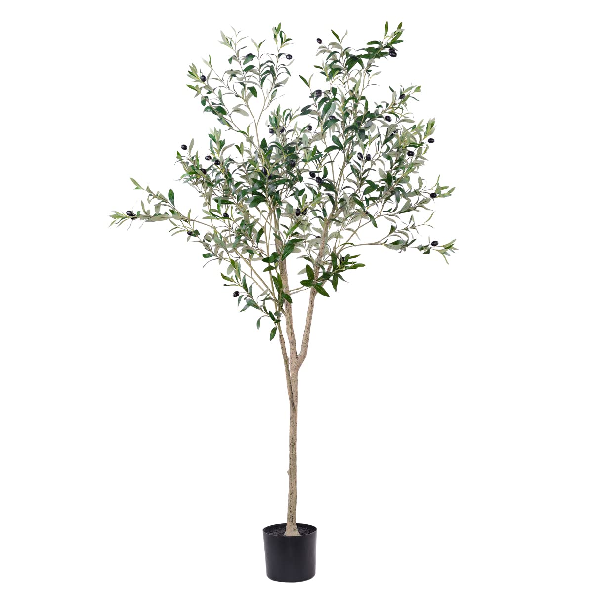 Hobyhoon artificial olive tree 6ft assembly enhances living room ambiance with realistic foliage.