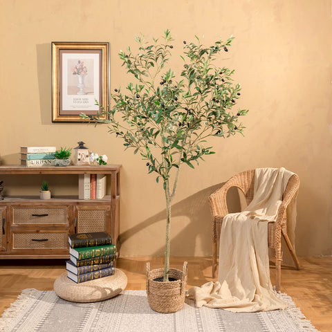 Hobyhoon silk leaves olive tree adds lifelike texture without ongoing maintenance.