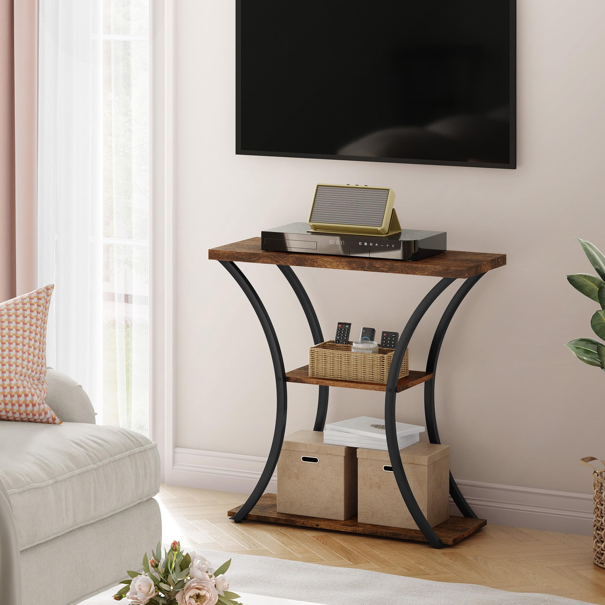 Hoctieon 3-tier console table storage shelves offer versatile display and organization