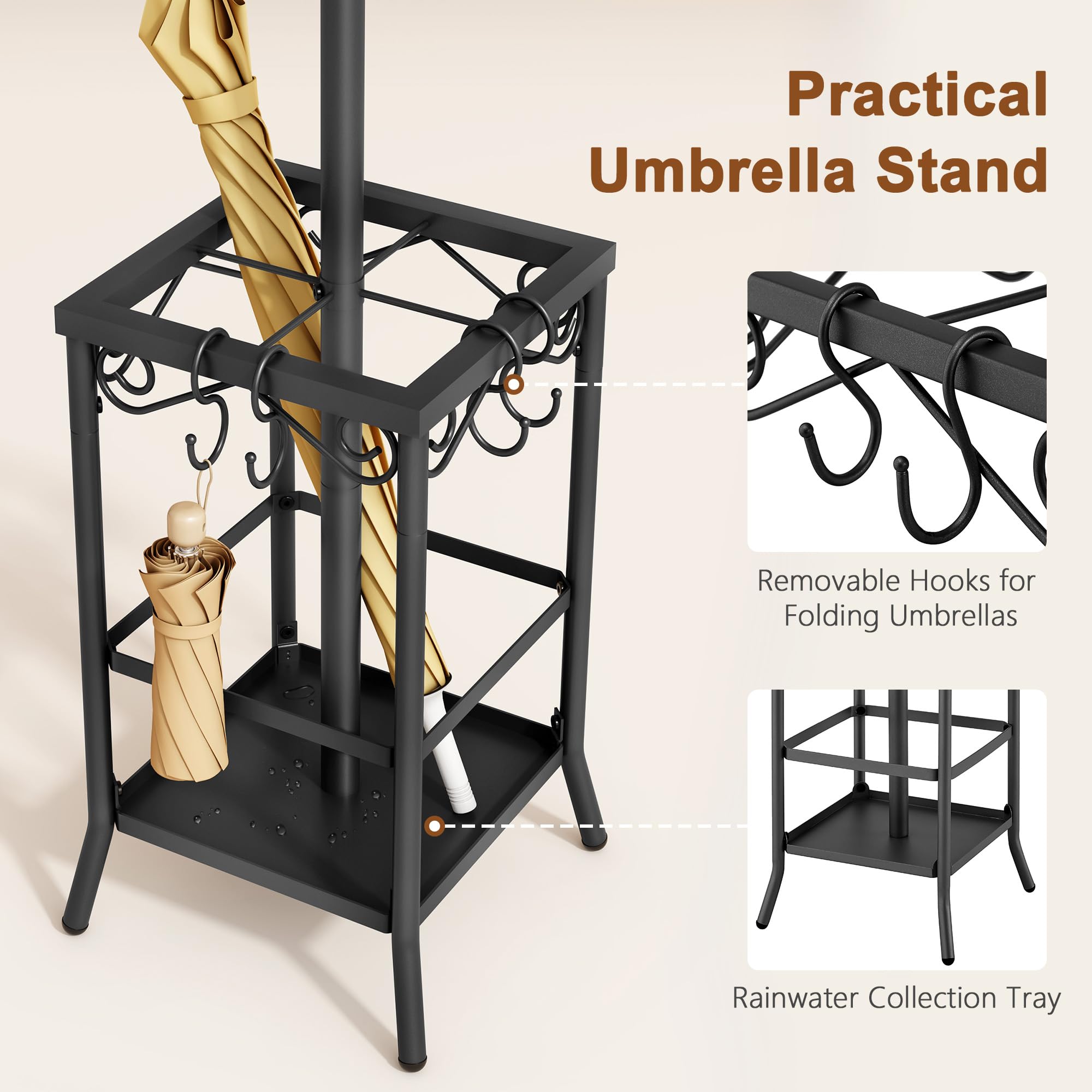 Hoctieon coat rack suitable for home office keeps outerwear handy.