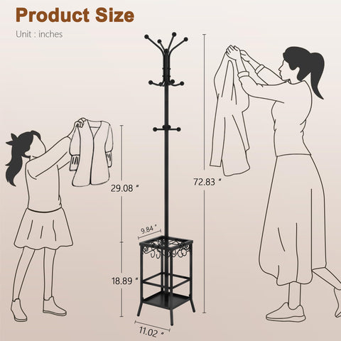 Hoctieon entryway coat rack blends with black decor for modern style.