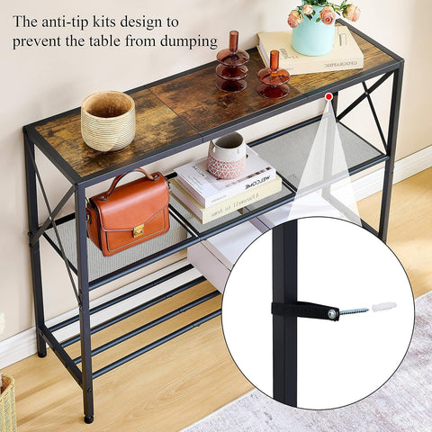Hoctieon 3-tier shelving configuration loaded with books and plants.