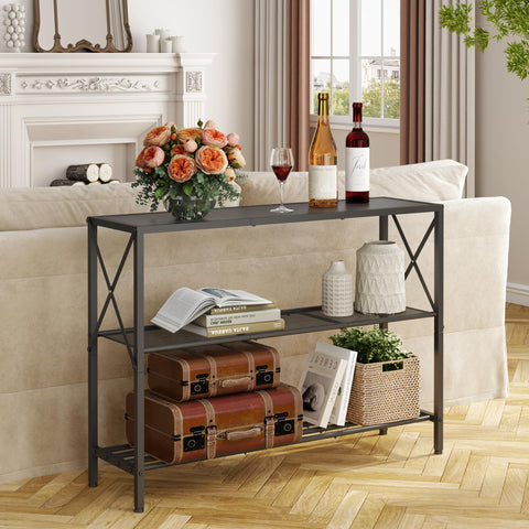 Hoctieon console table side profile highlights stability for daily use.