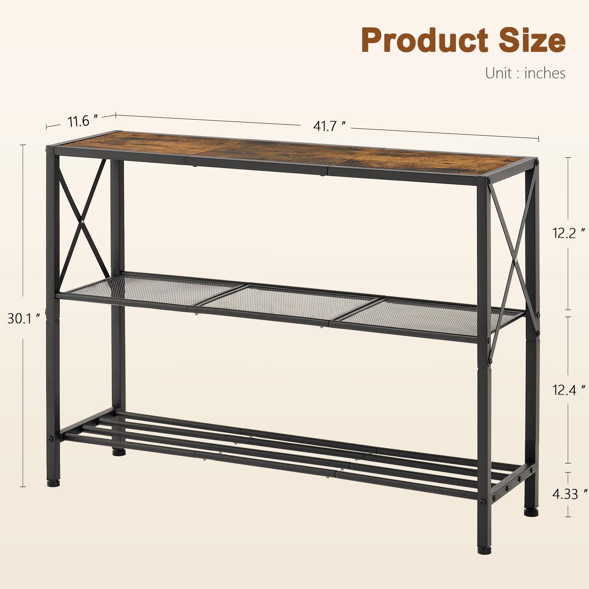 Hoctieon durable FSC-certified wood top in rustic finish.