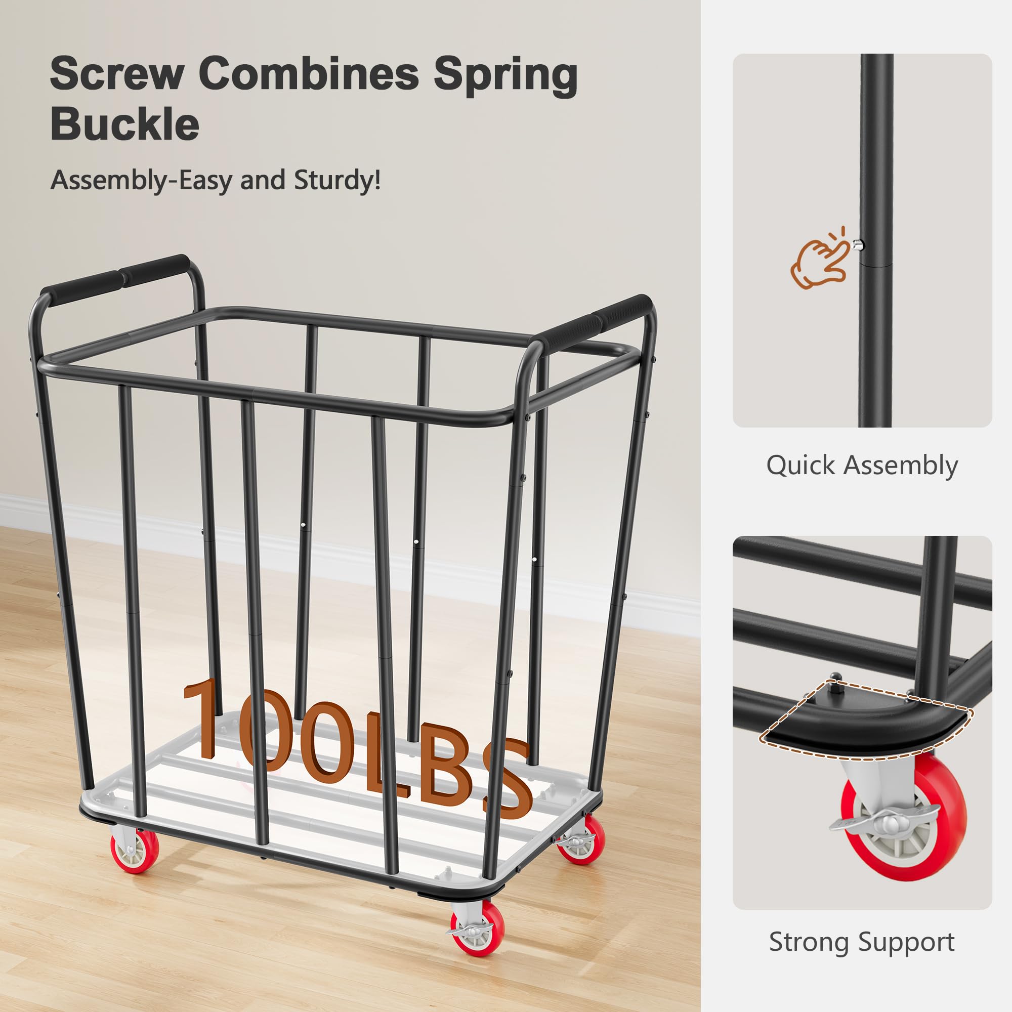 Hoctieon laundry cart removable bags highlight easy loading and quick bag swaps.