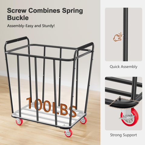 Hoctieon laundry cart removable bags highlight easy loading and quick bag swaps.