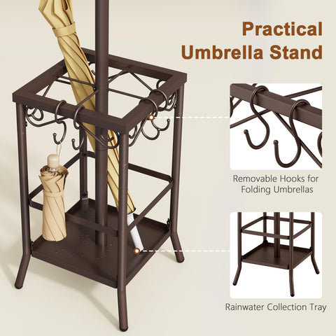 Hoctieon metal coat rack stands sturdy with rust-resistant coating