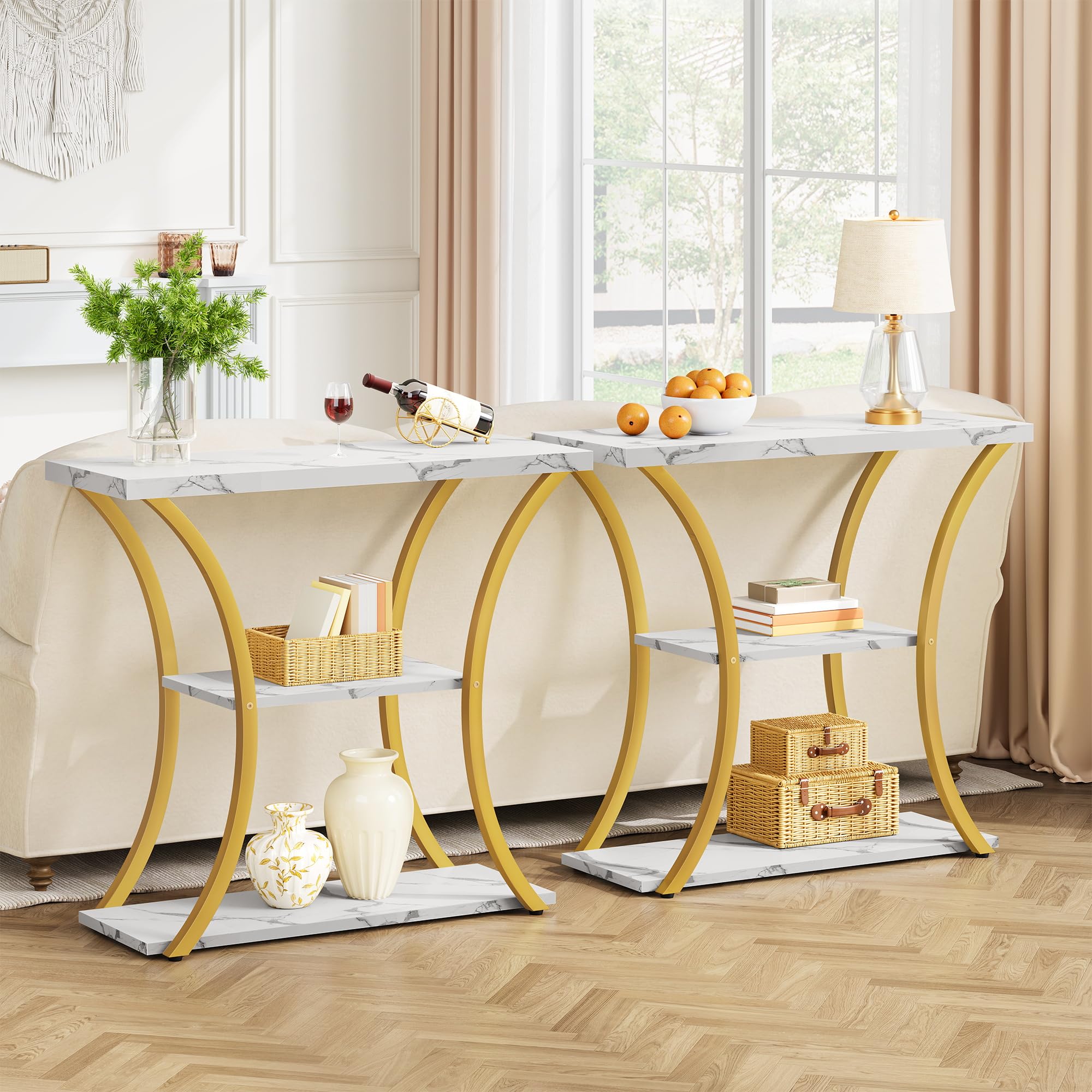 Hoctieon sturdy engineered wood shelves support daily decor and items.