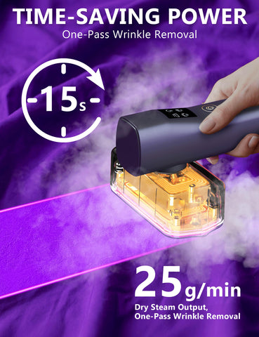 Hocyhaoder steamer 2in1 dry and wet ironing for versatile fabrics.
