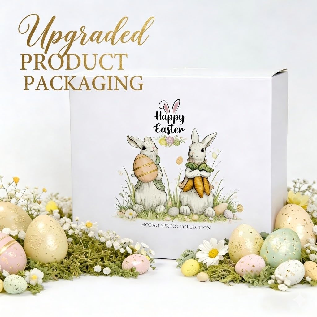 Hodao bunny figurine displayed on shelf complements farmhouse style.
