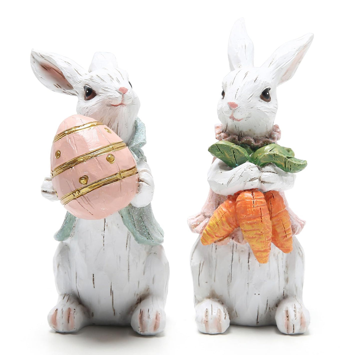 Hodao Easter bunny figurine white 1 on mantel adds seasonal charm.