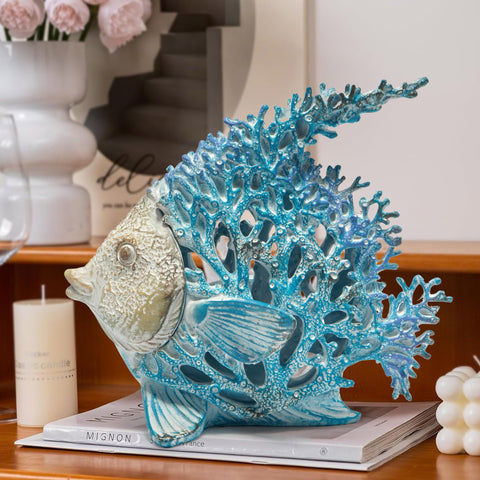 Hodao playful fish with bubbles detail invites imagination on your shelf.
