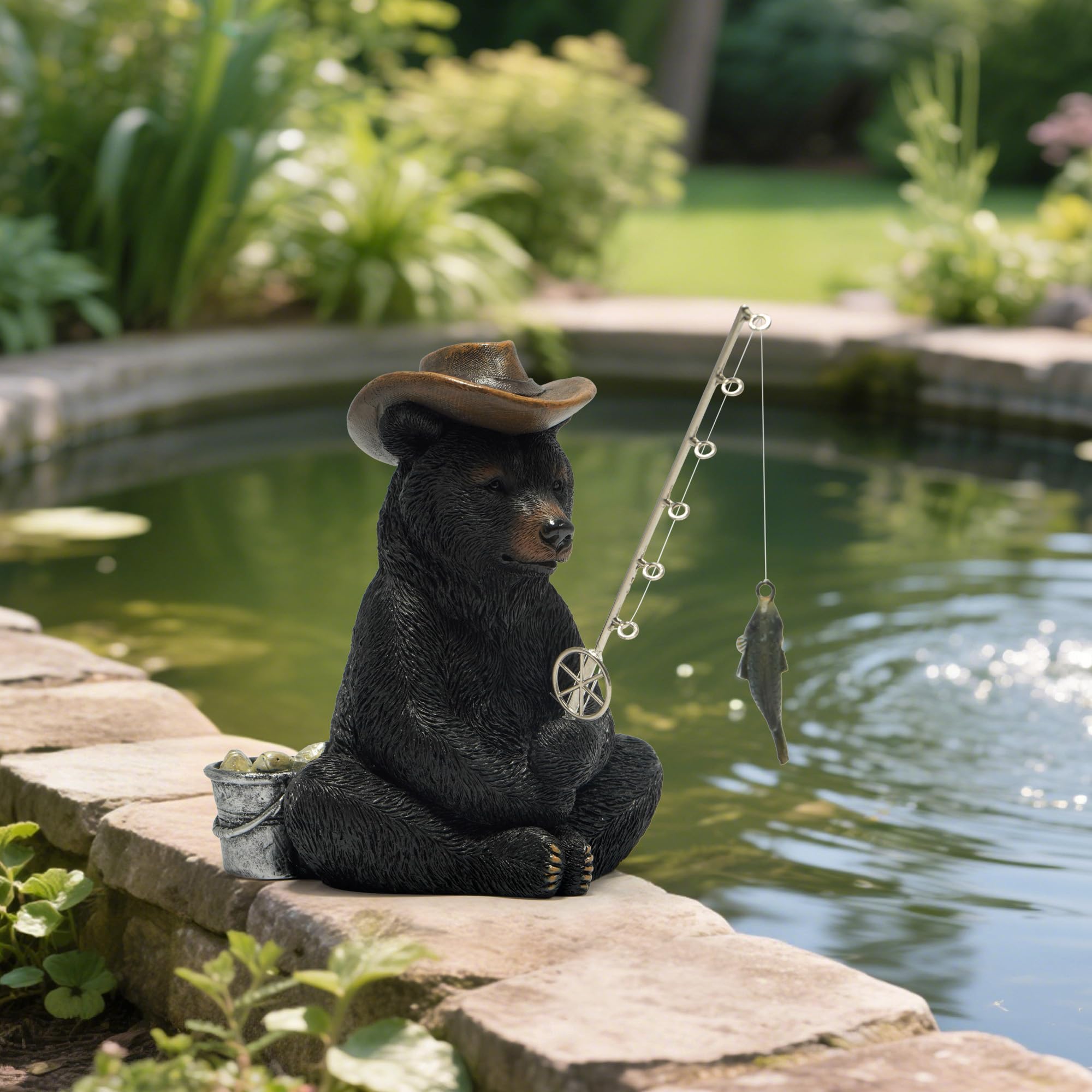 Hodao bear fishing-rod detail showcases craftsmanship.
