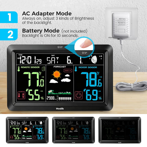 HODIK Weather Station 7-5-inch-display offers clearer readings from across the room.