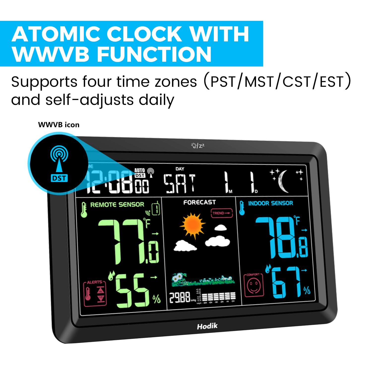 HODIK Weather Station wireless-range-328ft ensures reliable data from any room.
