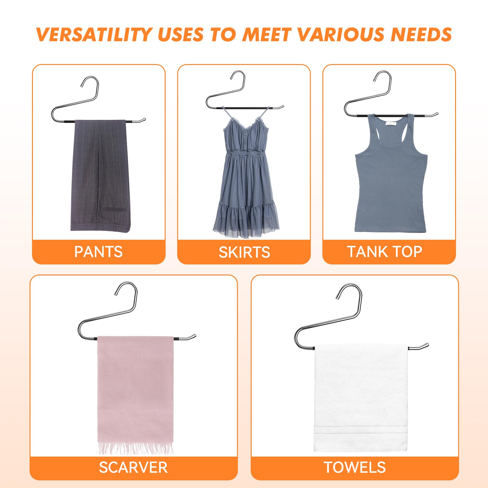 Hodola dorm closet organization with open-end hangers for efficient storage.