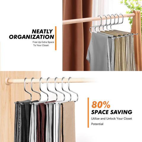 Hodola open-ended design pant hangers for versatile wardrobe organization.
