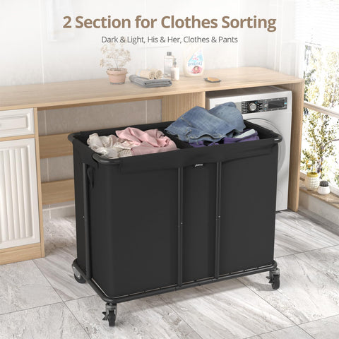 Hodonas dual-compartment design keeps darks and lights organized.
