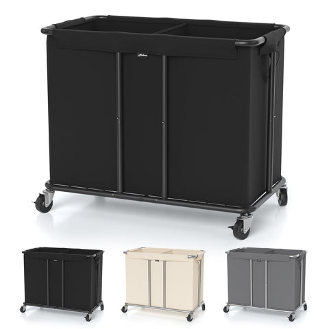 Hodonas laundry hamper with smooth wheels for silent daily laundry transport.