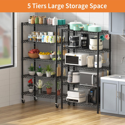 Hodonas 5-tier unit showcases 1900lb capacity for heavy items.