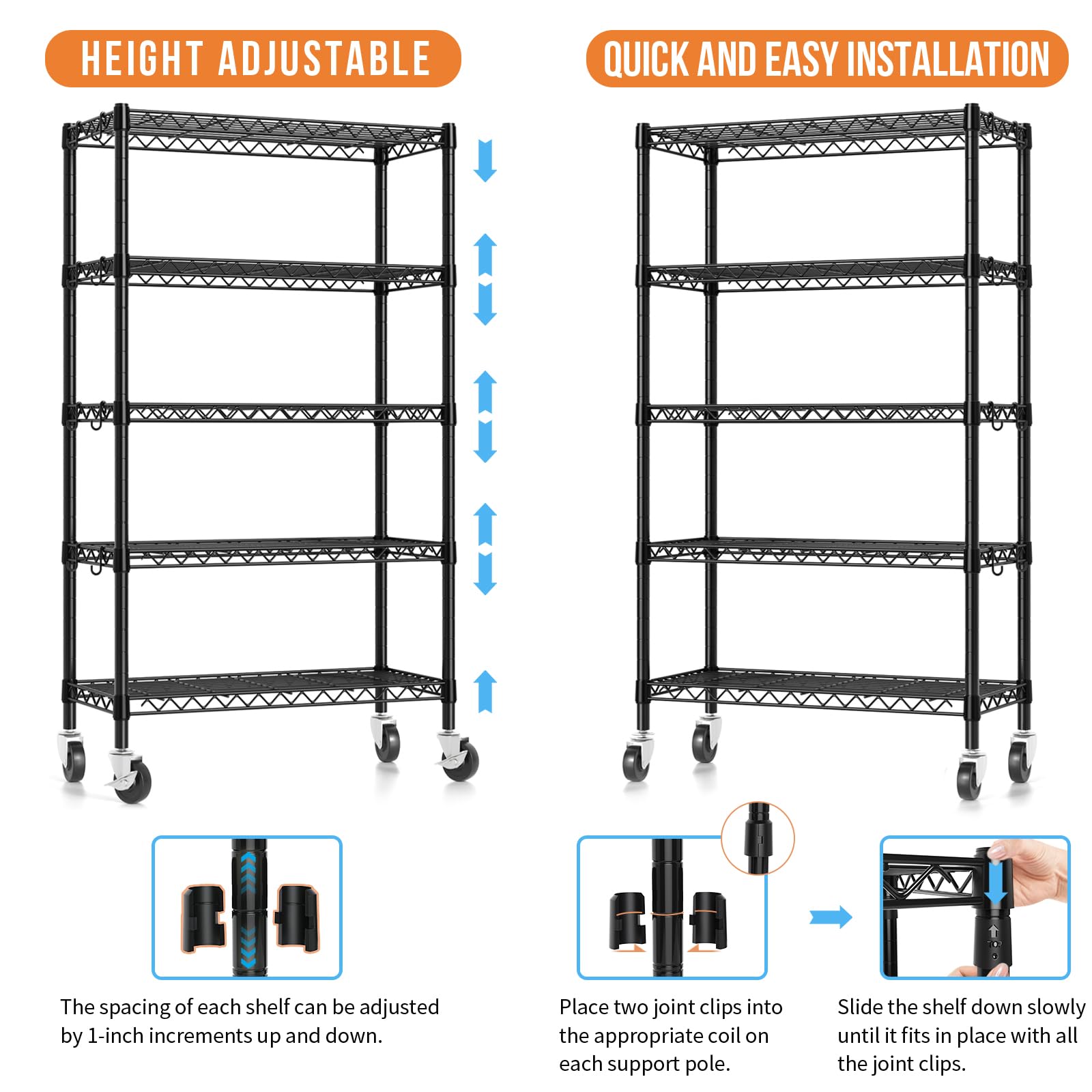 Hodonas leveling feet help stabilize the unit on uneven floors.