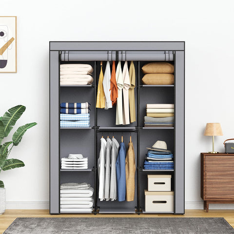 HODYANN closet with two hanging rods ideal for shirts and dresses.