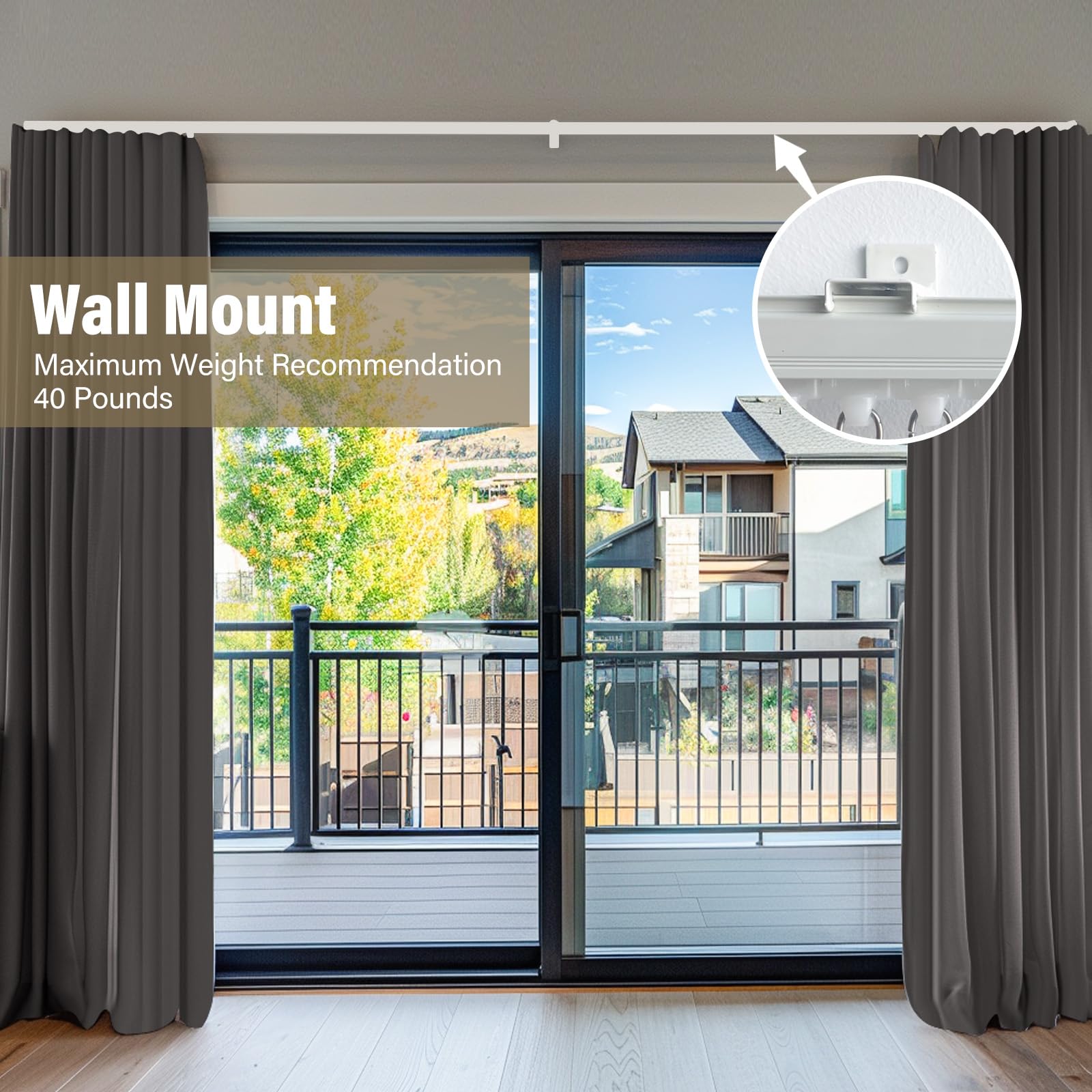 Hoeflife 3ft track connectors illustrate easy extension for wide windows