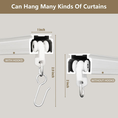 Hoeflife heavy-duty curtain track close-up pulleys glide smoothly and quietly