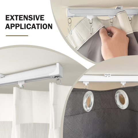 Hoeflife curtain track suitable for indoor-outdoor use with flexible applications