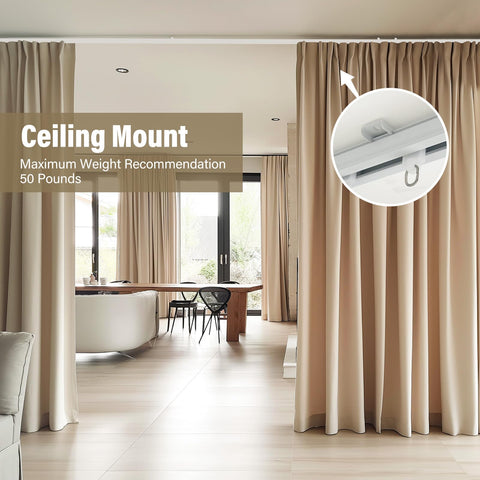 Hoeflife room-divider curtain track installed for open-plan space separation