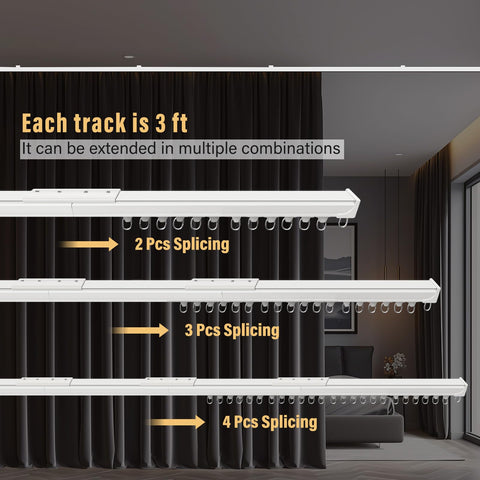 Hoeflife white ceiling curtain track clean aesthetic and seamless integration
