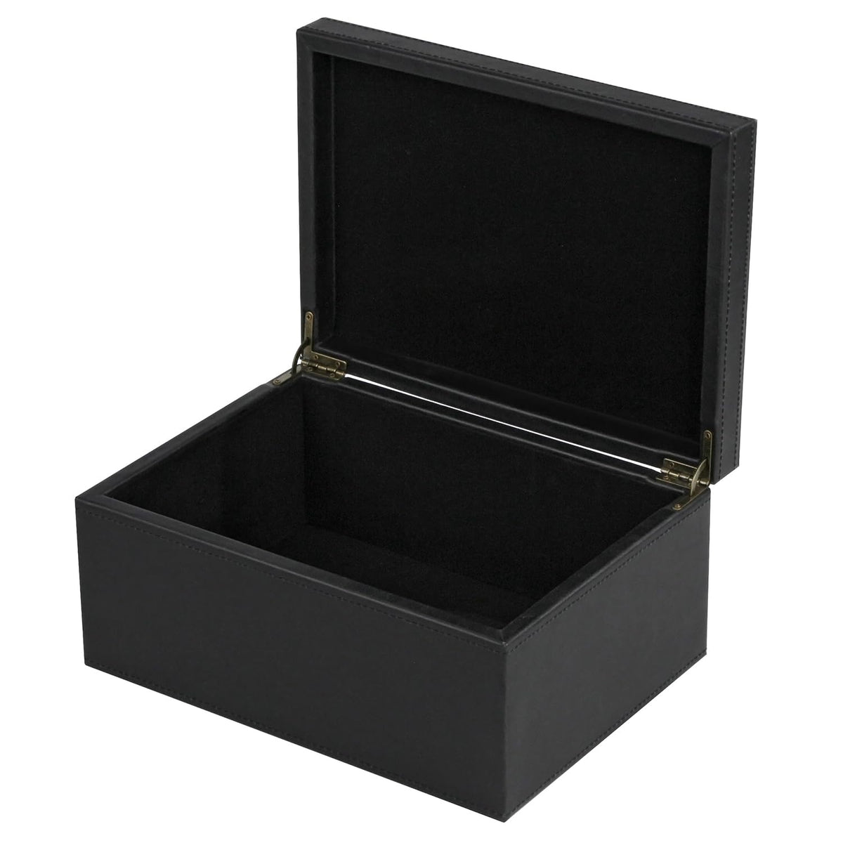 HofferRuffer faux leather decorative box with lid closed for desk organization