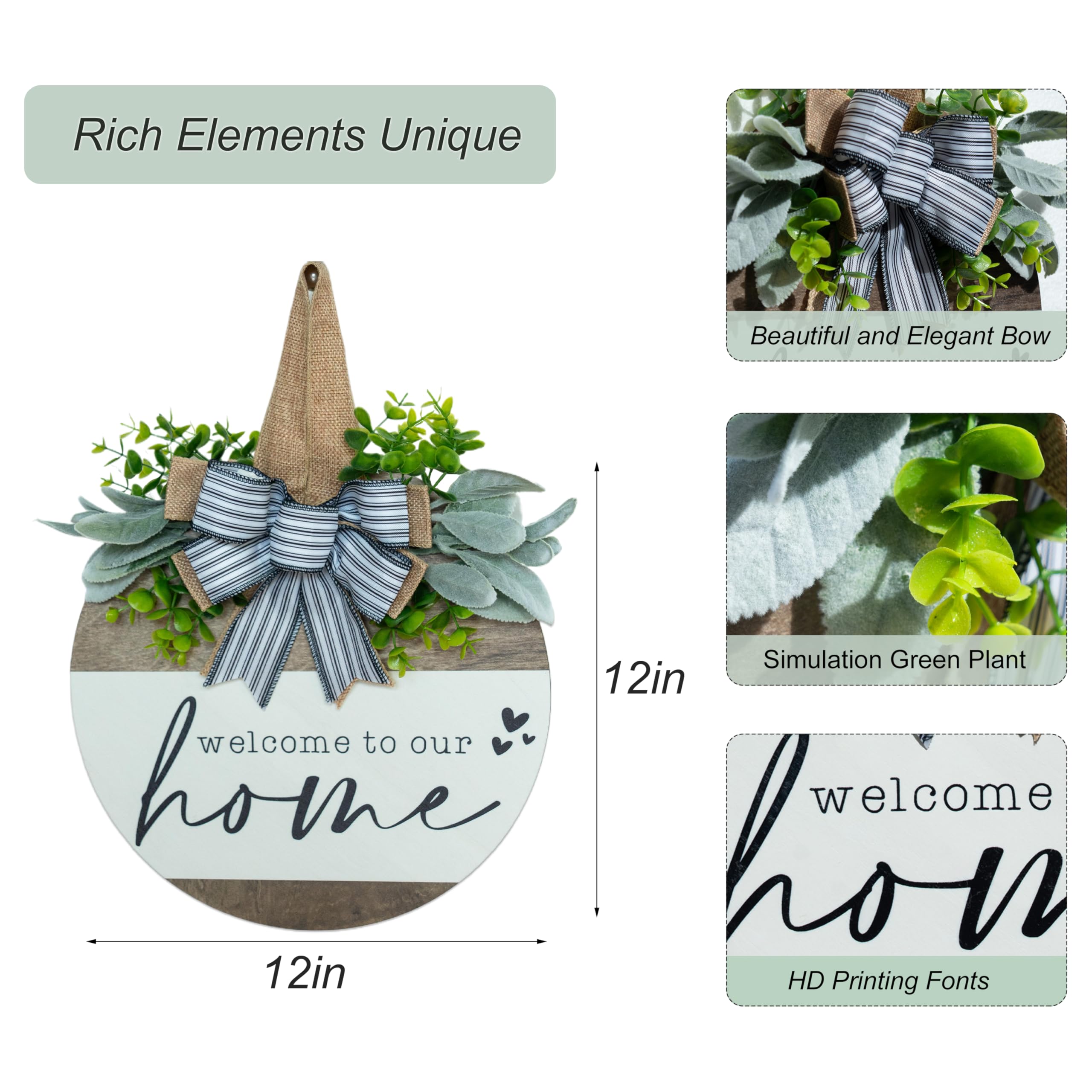 Hofir greenery and bow accents add inviting entrance charm
