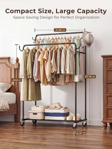 HogHow metal frame provides durable daily storage for clothes.