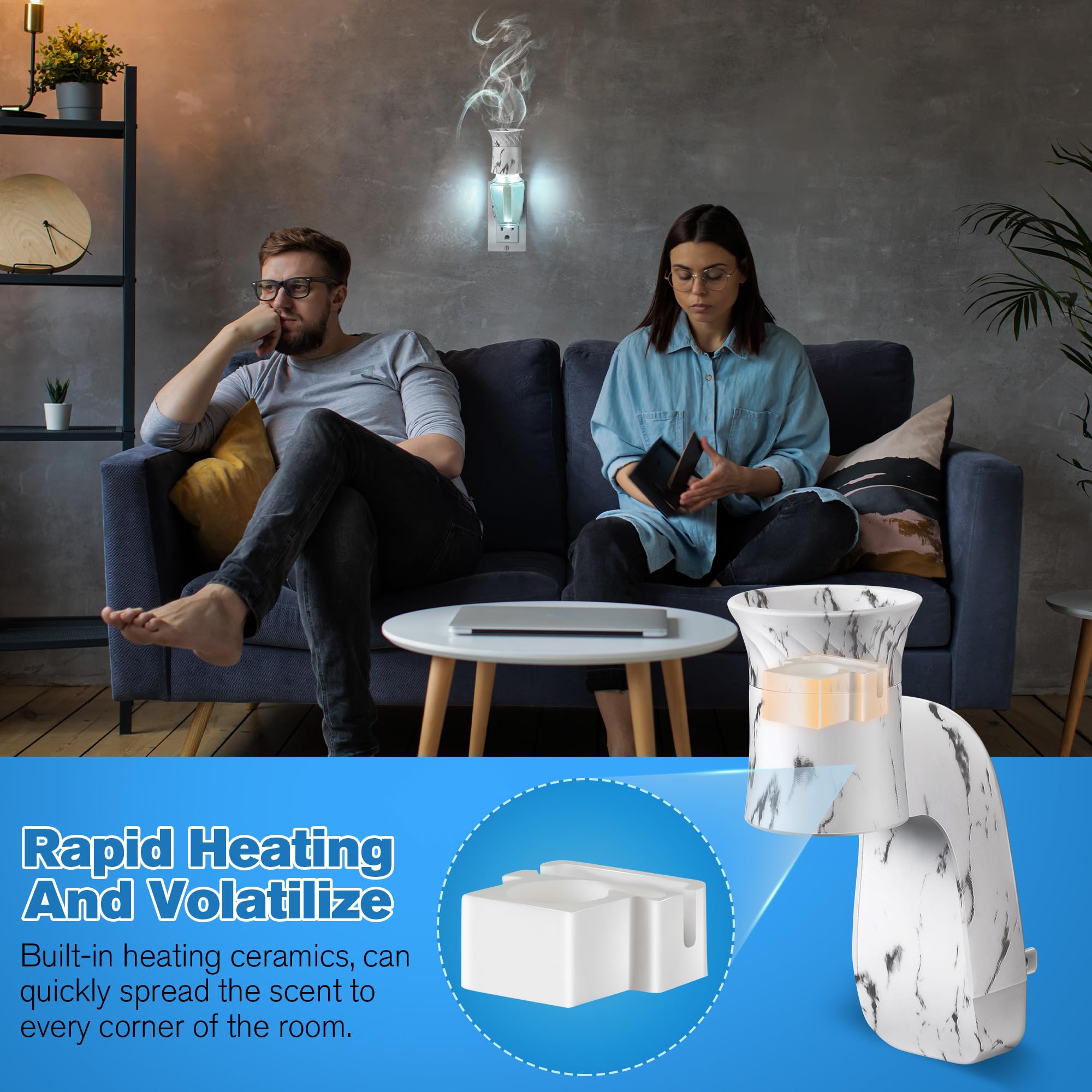 Hohean energy-efficient 3W diffuser delivers steady scent in any room