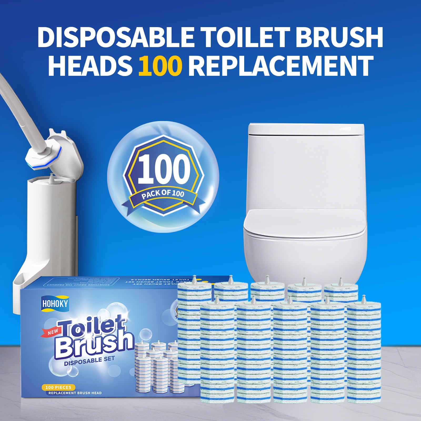 Hohoky disposable brush heads for easy bathroom replacement