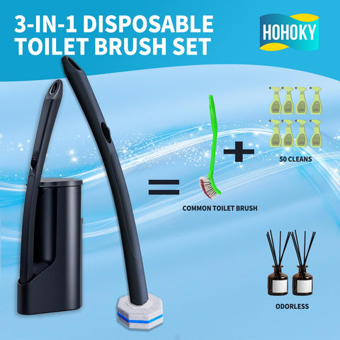 Hohoky extended 17-inch wand reaches hard-to-clean areas beneath the rim.