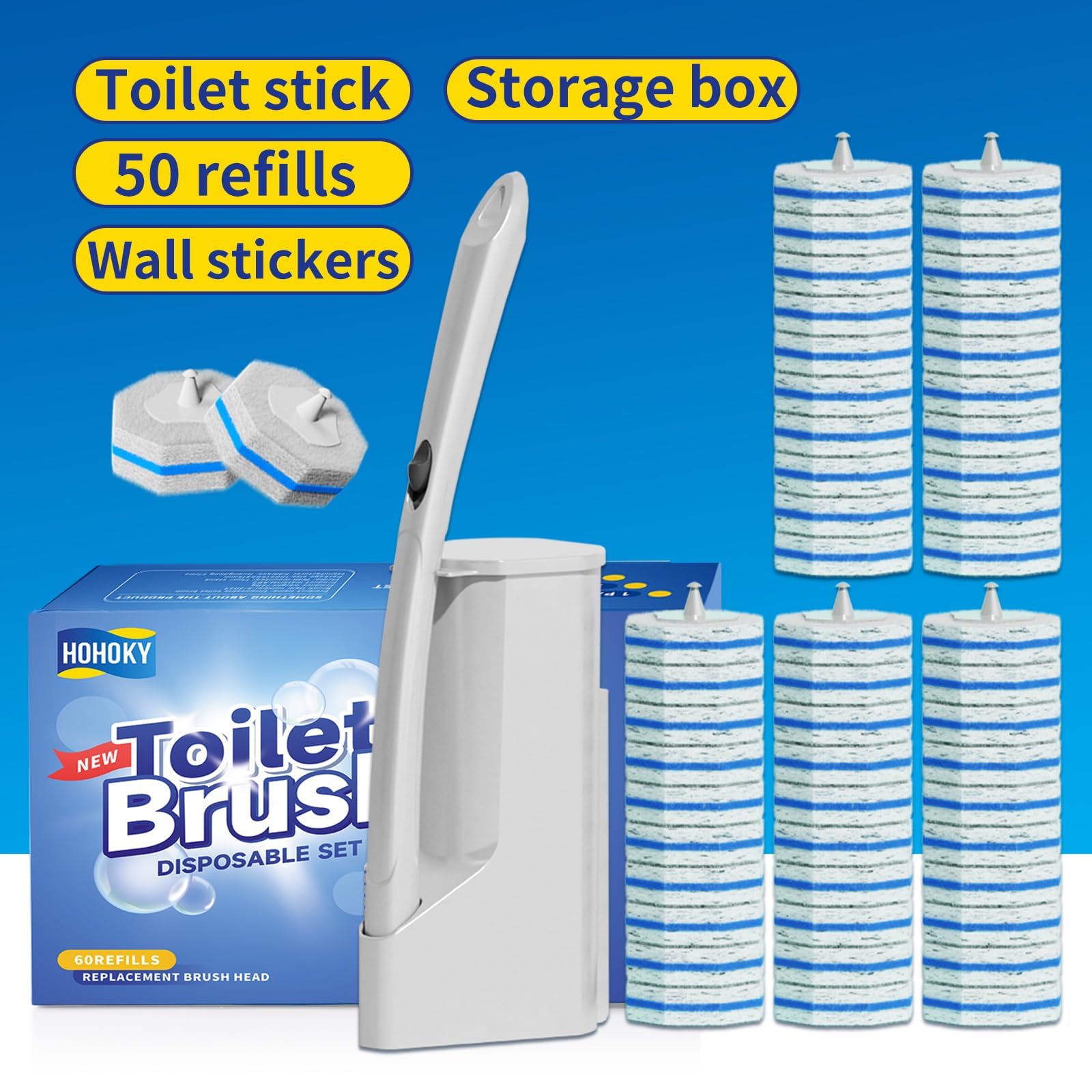 Hohoky self-cleaning brush head reduces contact during cleanup