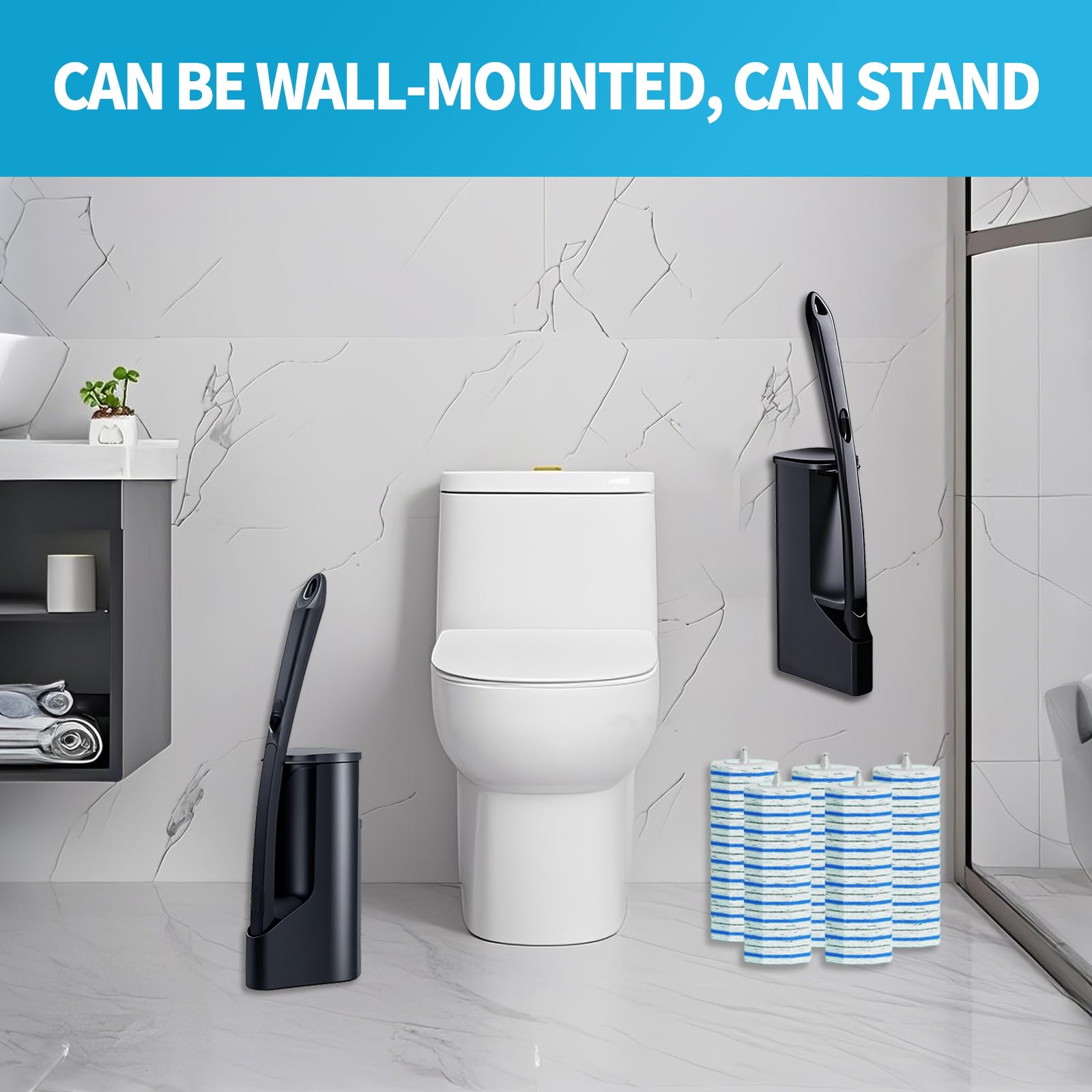 Hohoky wall-mounted toilet holder keeps your bathroom organized and accessible.