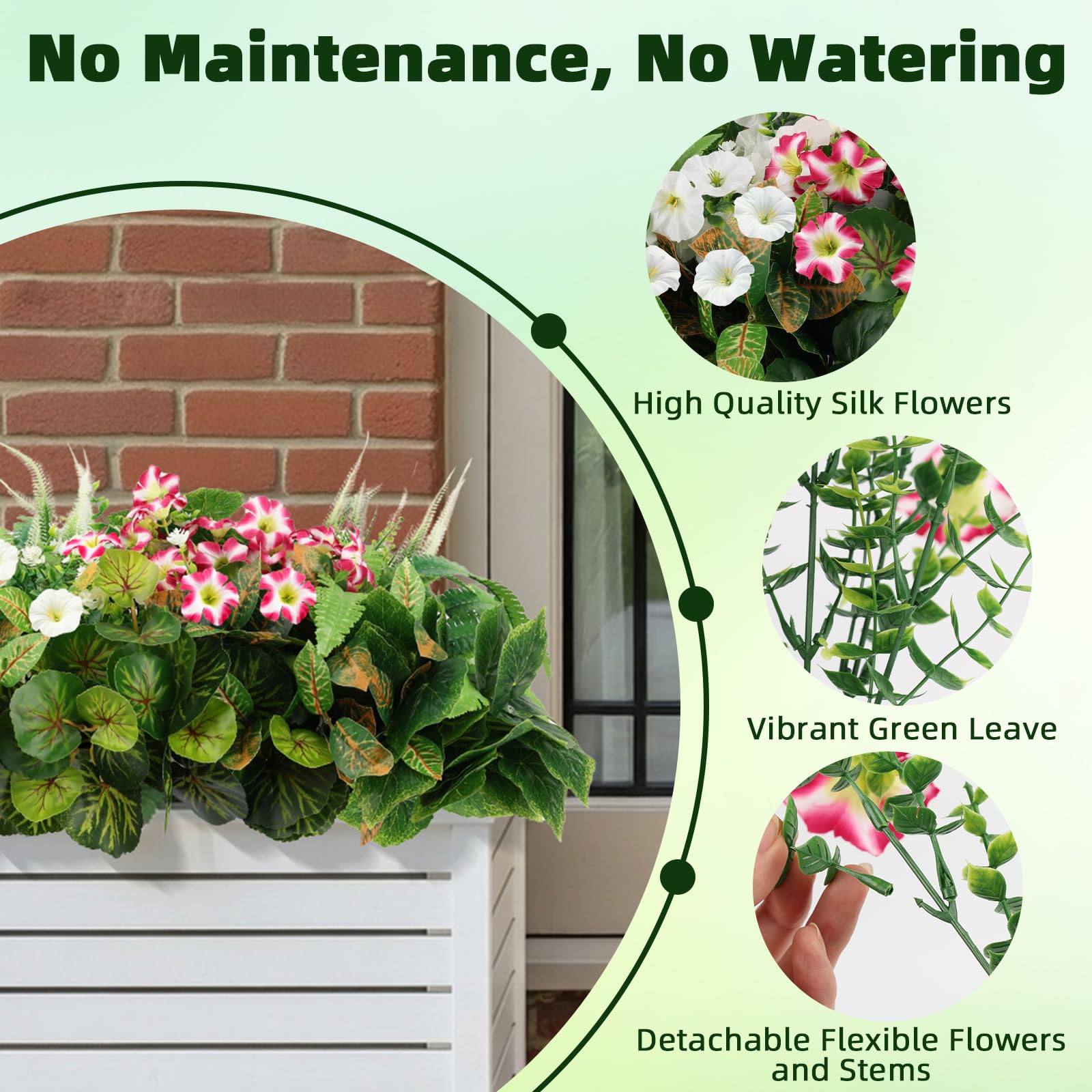 HOHOTIME UV-resistant outdoor plants highlight fade-proof color longevity.