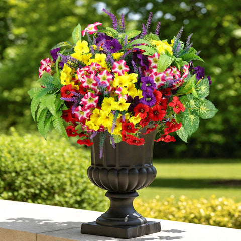 HOHOTIME 21 bundles outdoor flowers enhance porches with vibrant, maintenance-free color.