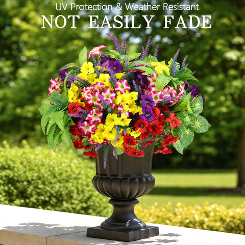 HOHOTIME artificial flowers window box arrangement boosts curb appeal without upkeep.