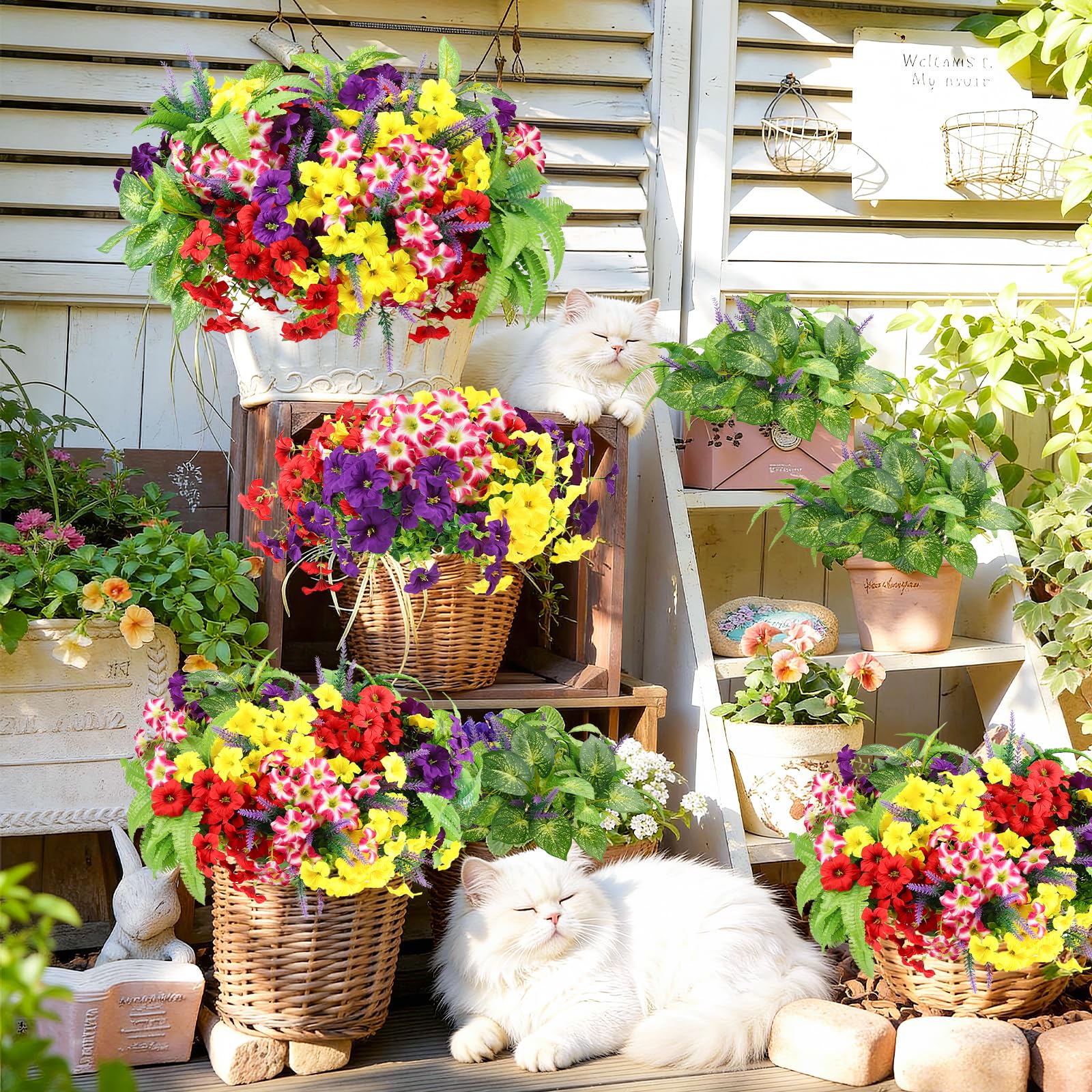 HOHOTIME hanging basket stems provide flexible styling for balconies.